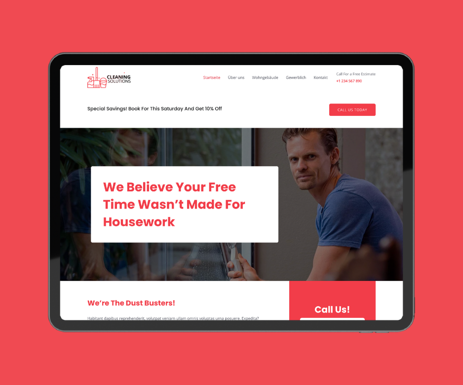 Website für Reinigungsdienst